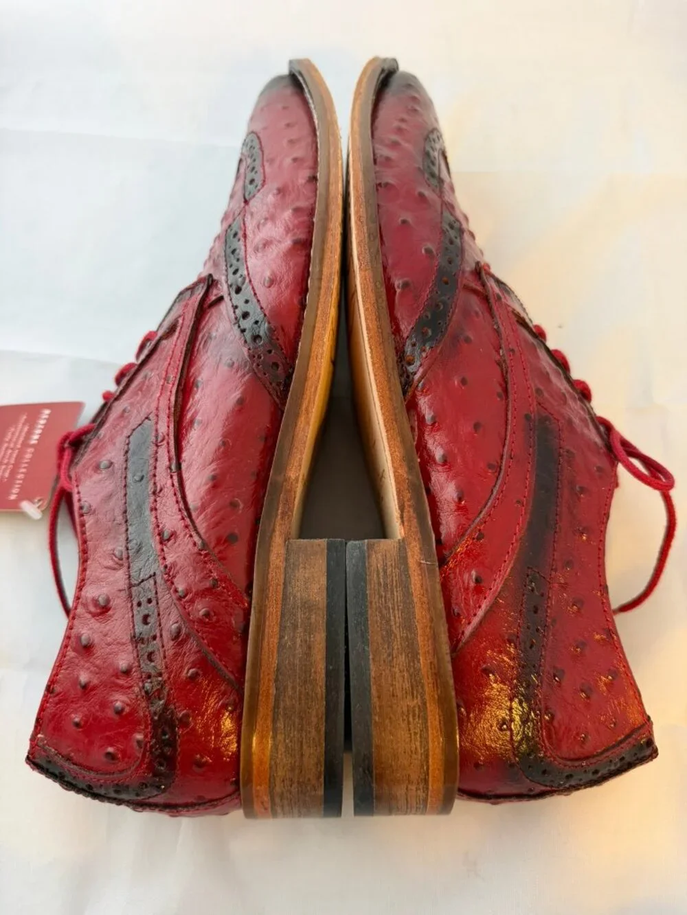 Stacy Adams  Men's Gennaro Wingtip Oxford - Red Leather Size 8M US   NIB